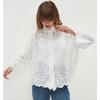 Dimanaf 2025 Women Spring Shirt Lace Blouse Long Sleeve Buttons Fashion Tops Tees Loose White Tees New
