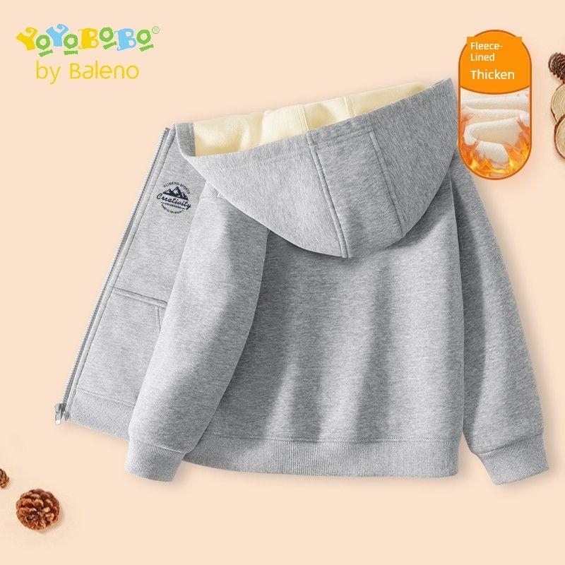 Baleno Kids Серия Ybb Детская куртка Осень и Зима Детский кардиган с капюшоном на флисовой подкладке Верхняя одежда для мальчиков