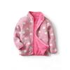 Girls' Pink Polar Fleece Jacket with Leopard Print & Heart Accents - Cute Stand Collar, Thick & Cozy Winter Outerwear, Girls Winter Clothes