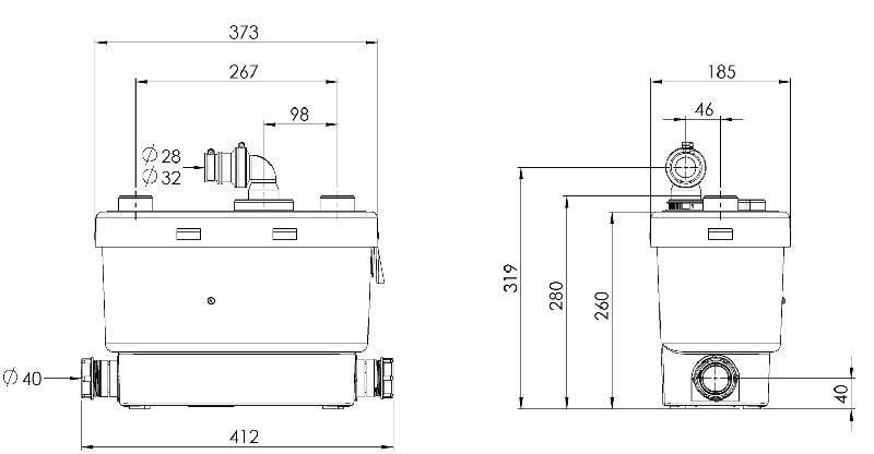 Sanivite Sil pump (dishwasher, laundry, bathroom without toilet)