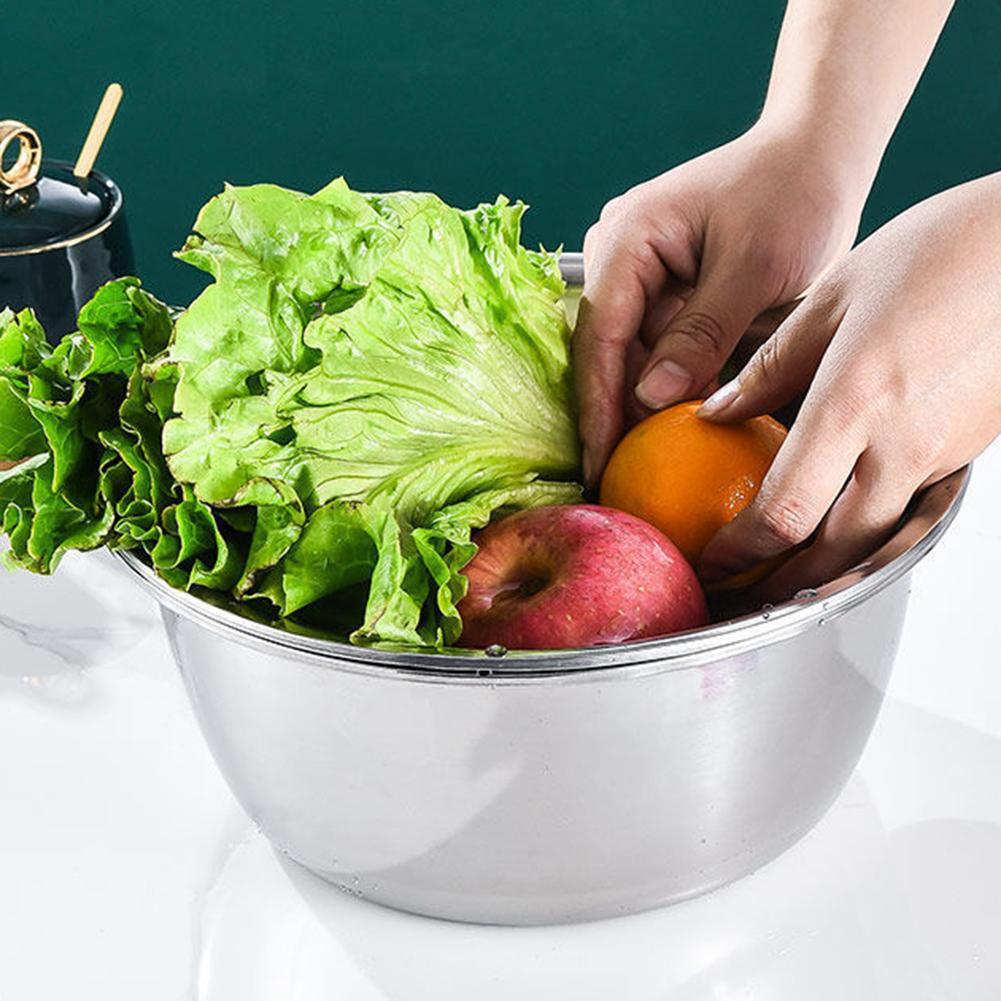Stainless Steel Drain Basin With Slicing Tool Household Veggie Washing Strainer For Carrots Fruit