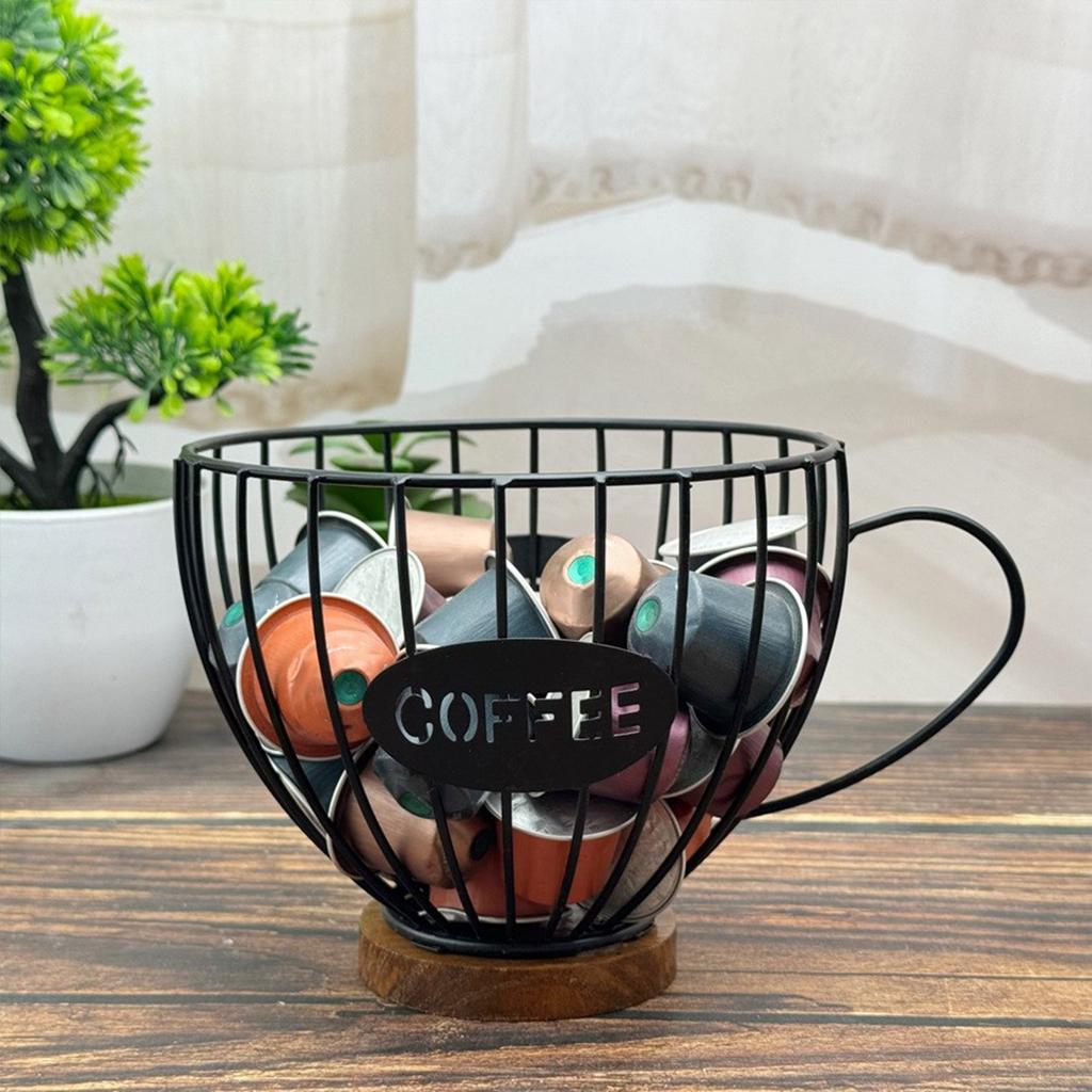 Практичная корзина для хранения кофе, большая емкость, органайзер для кофейных капсул, дозатор для капсул эспрессо для кухонной столешницы