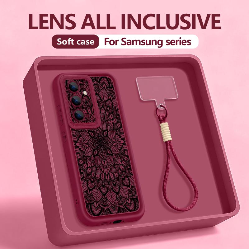 Чехол-ремешок на запястье для Samsung Galaxy S26 S24 S25 Ultra S23 S25 FE A57 A17 A37 A56 A16 A55 A54 A15 A25 Чехол с винтажными узорами