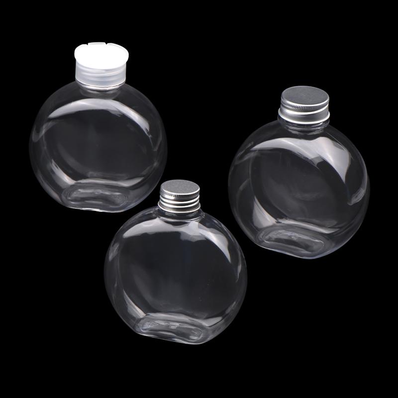 320/500 мл Плоская круглая бутылка для воды Прозрачная бутылка для молока, чая, кофе Бутылки для питья Портативная ПЭТ бутылка для сока, напитков