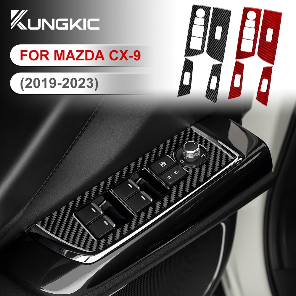 Carbon Fiber Style Interior Sticker for Mazda CX-9 2019 2020 2021 2022 2023 RHD LHD Interior Panel