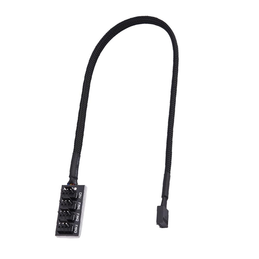 4-Pin Connector PWM Fan Hub Black Power Splitter Connector Fan Splitter Cable PC Case Internal