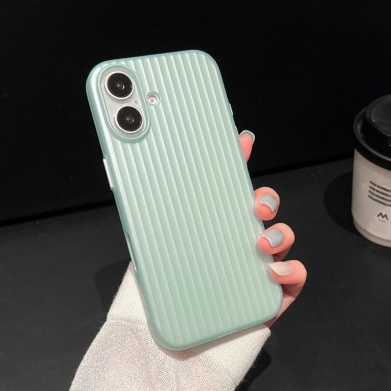 Роскошный натуральный титановый чехол для ПК для For Iphone16 15 14 13 pro max plus Гальванизированный решетчатый гофрированный жесткий задний чехол для телефона