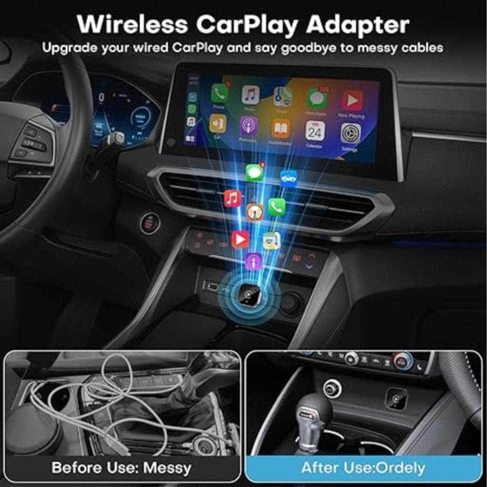 Беспроводной смарт-бокс Carplay, беспроводной адаптер «два в одном» для Carplay и Android Auto, подключи и работай