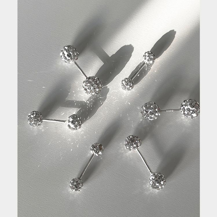 Korean Women's Earrings: Zircon Bone Studs, Diamond Stacking Piercings, High-End Cochlear Style