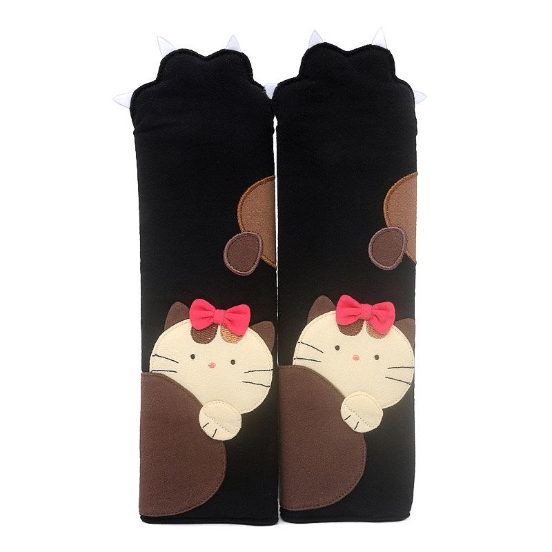 Kine Cat New Model Brother Cat Car Seat Belt Shoulder Pad Cotton Cartoon Cat Seat Belt Accessories for Women