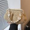 2025 Summer New Straw Weaving Crossbody Bag Fashionable and Casual Shell Bag Women's Shoulder Bag with Excellent Texture