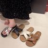 Cross-strapped Slippers Women's Summer Wear New Retro Style Casual Flat-bottomed Beach Non-slip Sandals