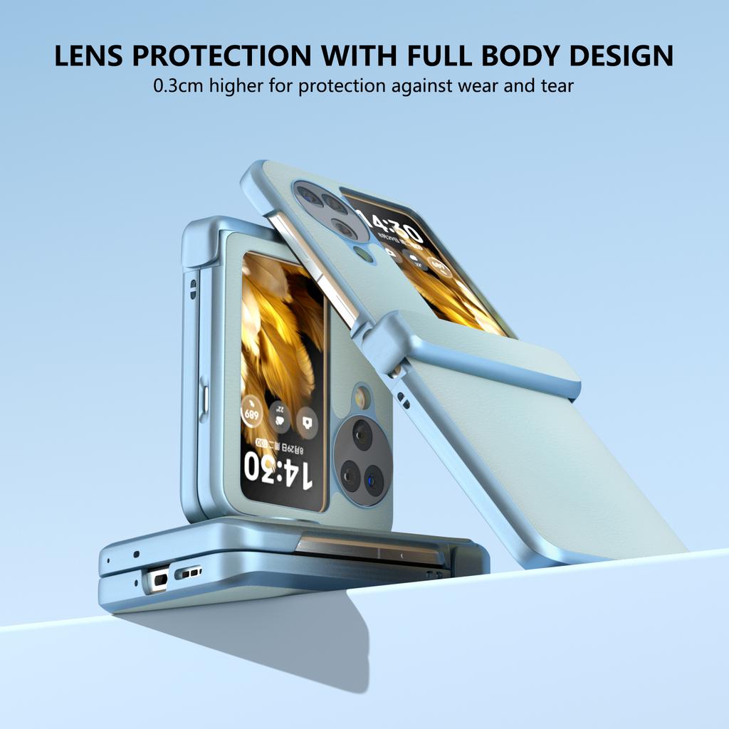 Для Oppo Find N3 Flip 5G чехол шарнирная защита кожаный чехол для складного телефона из ПК