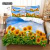 Красивый комплект постельного белья SunFlower, комплект пододеяльников, комплект постельного белья с 3D-печатью, комплект постельного белья размера Queen, модный дизайн