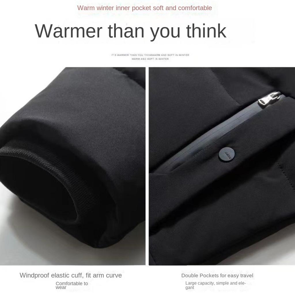 Men's Thickened Mid-length Down Jacket White Duck Down Middle-aged and Elderly Warm Jacket Winter Coat