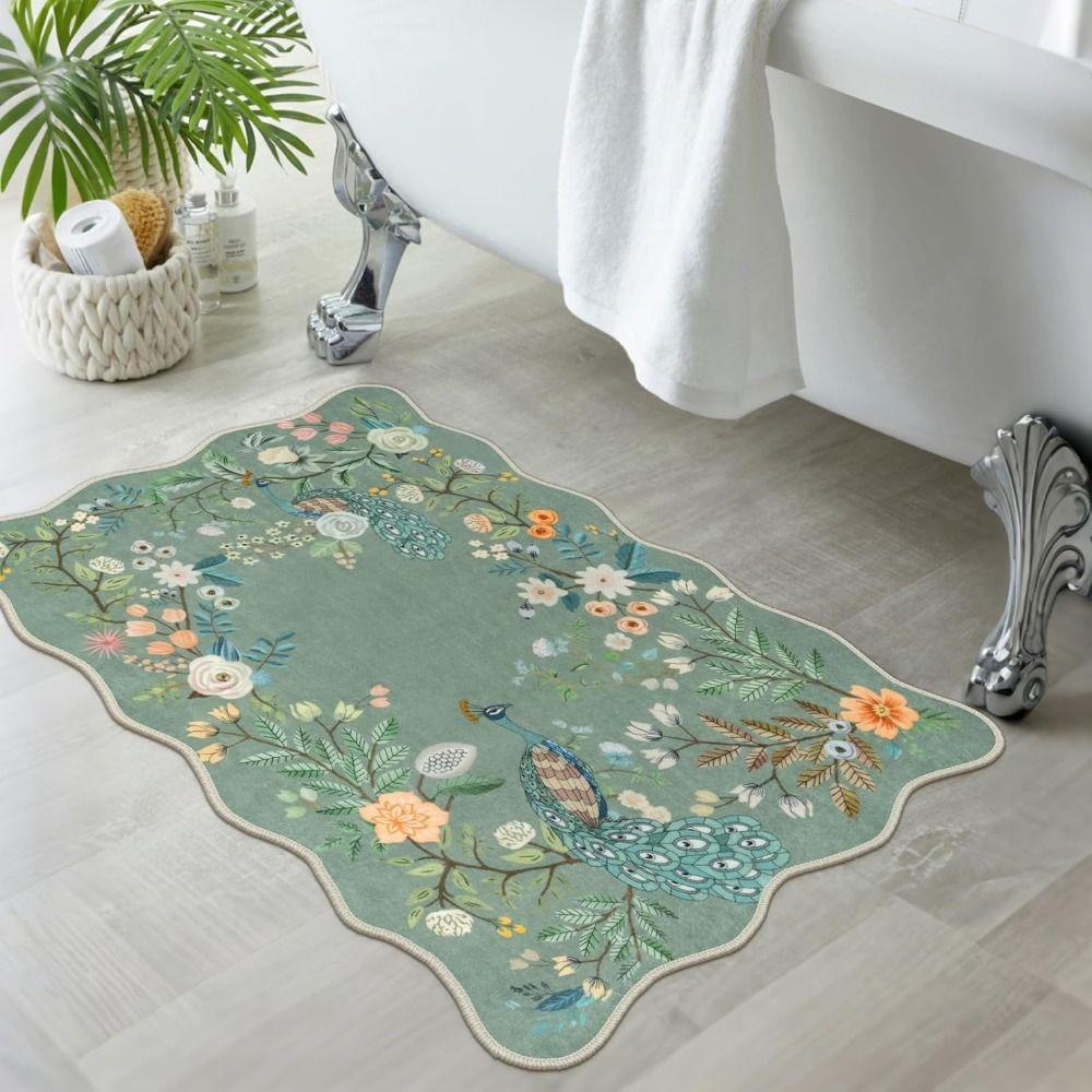 Non-Slip Indoor Door Mat Washable Small Kitchen Rug Butterfly Entryway Rug  for Bathroom Bedroom