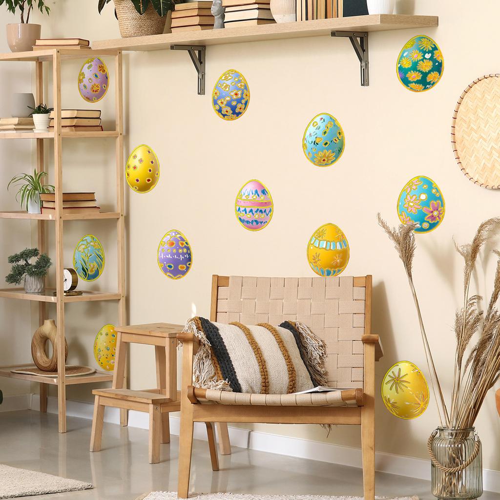 Tj11005 Creative Color Easter Egg Wall Sticker Landscaping Decoration Living Room Bedroom Background Self-Adhesive Wall Sticker