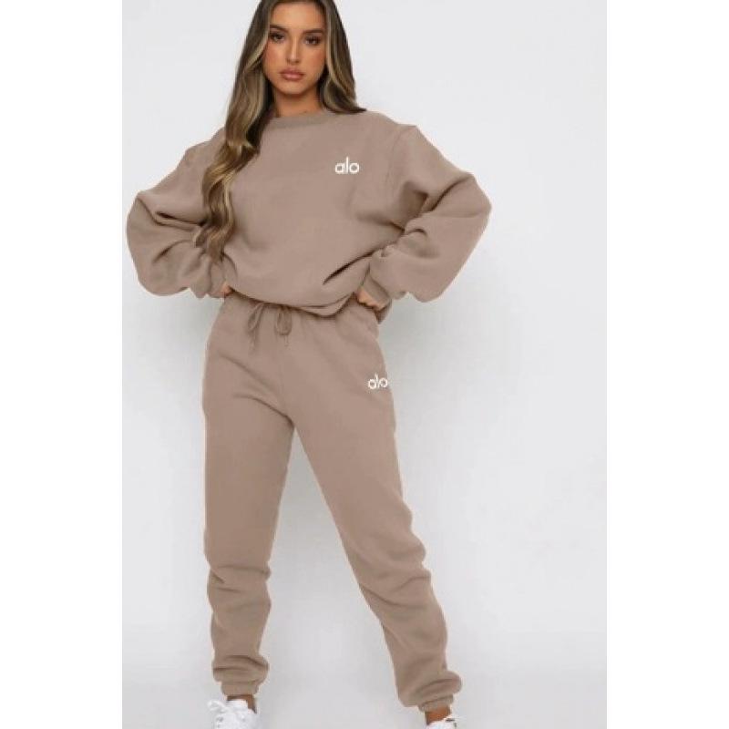 Женский теплый костюм с принтом в европейском и американском стиле: Худи и длинные брюки, повседневный комплект для осени/зимы