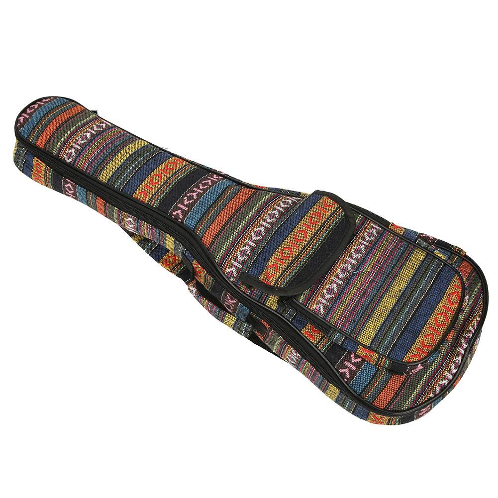 Сумка для укулеле в этническом стиле, чехол для 4-струнной гитары с двойным плечевым ремнем, встроенный утолщенный хлопок