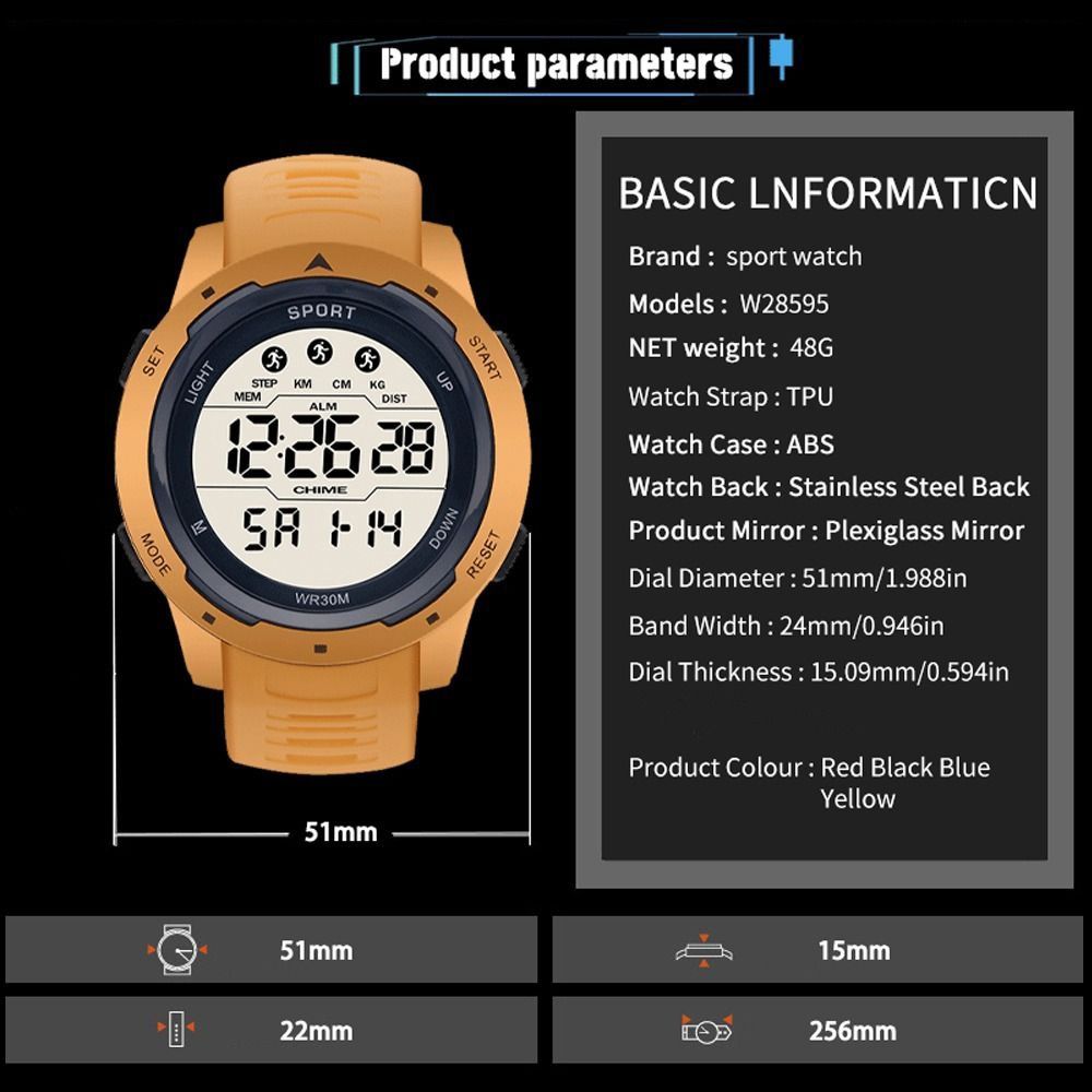 Casual Sports Watch Night Glow Wristwatches New Digital Watch  Outdoor Sports