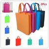 2 Pcs Short / Long Folding Eco Shopping Bag Non-woven Storage Grocery Reusable Tote Wholesale
