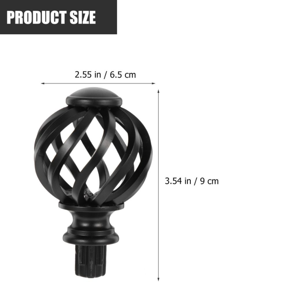 Birdcage Window Head Rods Spiral Spiral Ball Drape Accessories Elegant Curtain Rod Finials Bedroom