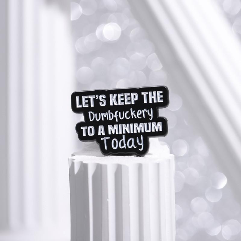 Black Fun And White Metal Enamel Badge Brooch With Cartoon Design For Both Genders