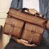 Сумка для компьютера из натуральной кожи в стиле ретро, сумка через плечо для мужчин, портфель, деловая мужская сумка