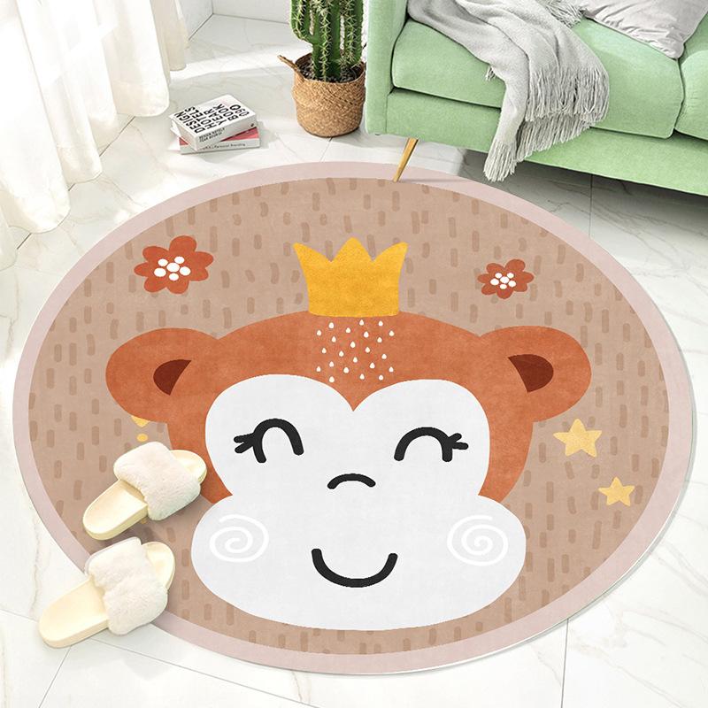 Ковер Нескользящий напольный коврик Коврик для двери ванной комнаты Мультяшный ковер Круглый коврик для стула Детский игровой ковер Спальня Гостиная Ковер