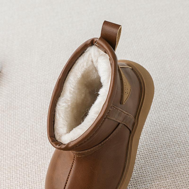 Детские зимние ботинки мех интегрированный новый Капибара водонепроницаемые и нескользящие девочки хлопковые туфли мальчики утепленный снежный хлопок