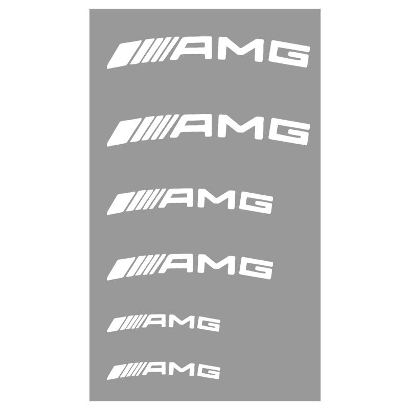 AAVR1 6pcs Car Brake Caliper Sticker For AMG Mercedes Benz W212 W213 W205 AMG W177 W247 W176 GLA GLC Modification Auto Accessorie