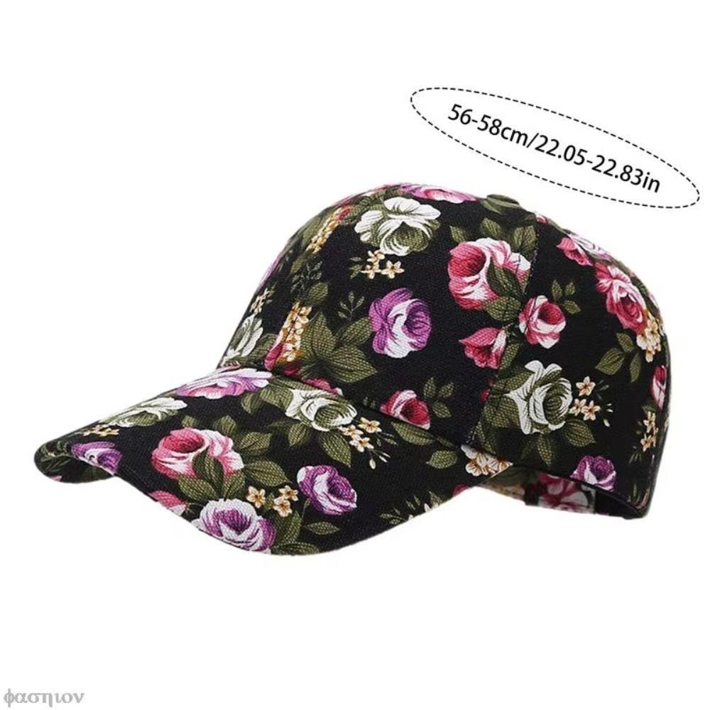 Flower Printed Baseball Cap Sun Protection Hip Hop Gorras Fashion Sport Snapback Hat  Outdoor