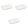 Setomonohonpo Set of 3 White Glazed Atka Mackerel Plates X X Ceramic Long Plates (Setomonohonpo) [29.8 17.4 3.3 Cm]