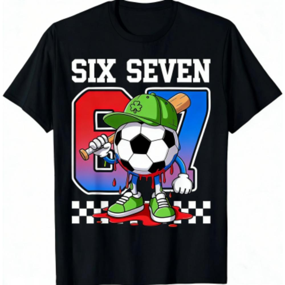 Fashion Kids T-Shirt Funny 67 Six Seven Print Boy and Girl Tees Top Summer Short Sleeve O Neck Casual Outdoor Kids Clothing