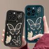 For iPhone 16E 16 Pro 15 Pro Max 14 13 12 11 XR 8 Case Butterfly Print Soft Silicone Shockproof Lens Protection TPU Matte Phone Cover
