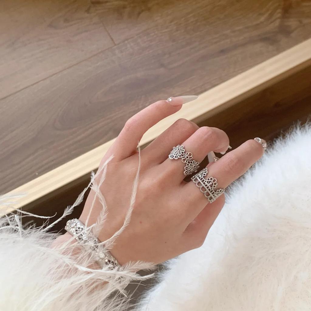 Dream Love Ring Gorgeous And Romantic "Edward Lace" Ring Fashion Light Luxury Handmade Brushed Crown Women'S Ring