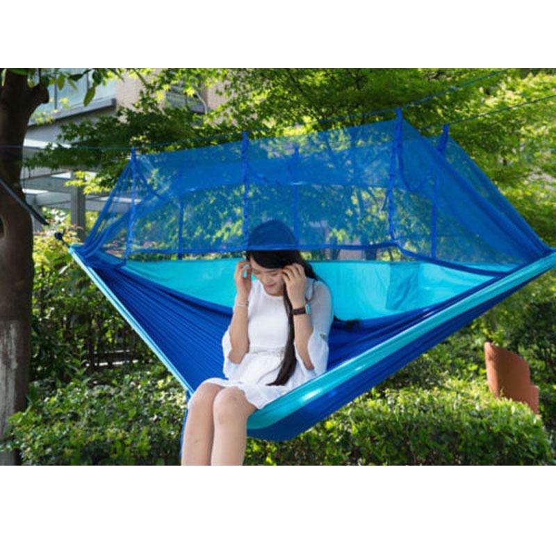 Spacious Double Person Hanging Hammock Bed With Anti-mosquito Net For Camping