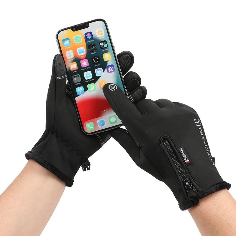 Winter Riding Gloves Men Women Windproof Waterproof Touchscreen Compatible Fleece Lined Warm Cycling