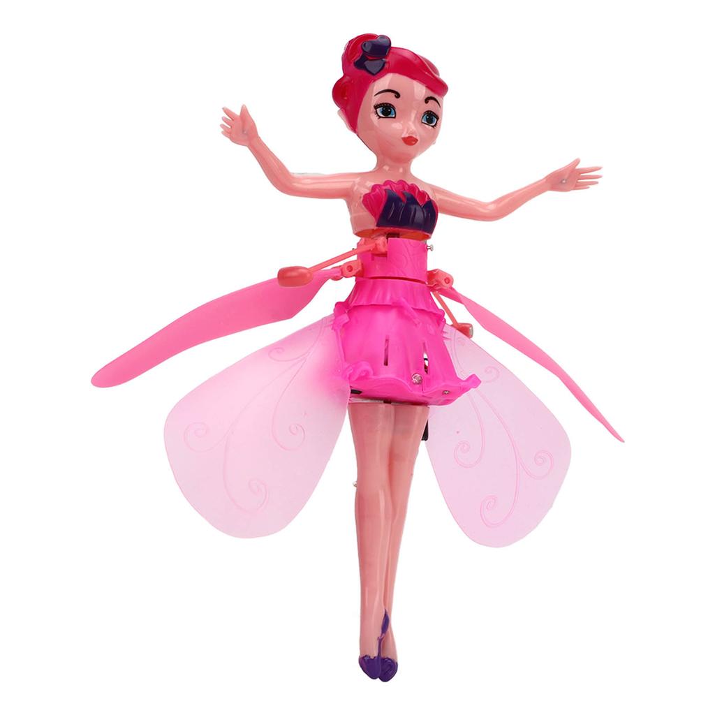Flying Fairy Princess Doll Luminous Gesture Sensing USB Rechargeable Sky Dancers Flying Dolls for Girls Pink