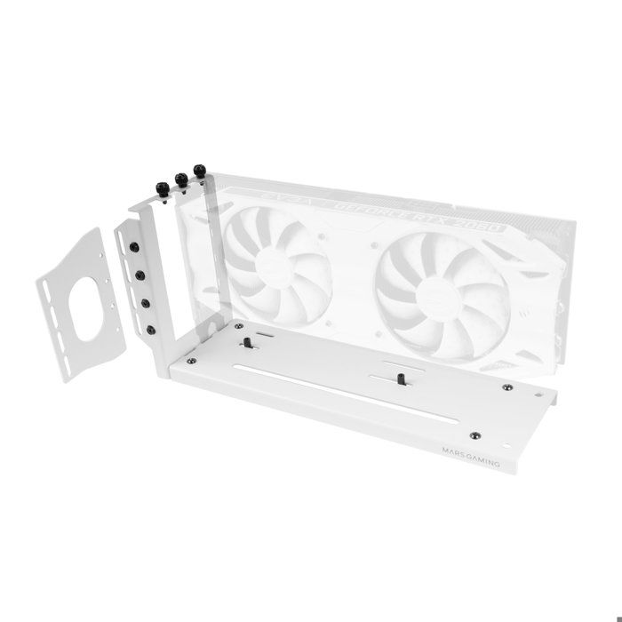 Support pour Cartes Graphiques Mars Gaming MCA-GCV Base Magnétique 3 Slots GPU 2x Brackets PCI Blanc