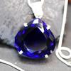 Natural Blue Topaz Pendant Dark Pear 925 Sterling Silver 89.8 ct Gems Gemstone Jewelry Gift
