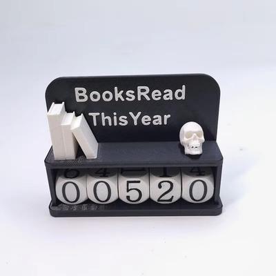 Ручной счетчик 3D Книга Счетчик прочитанных 3D-печатный книжный полка Декор Счетчик прочитанных Чтение Вызов