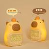 Capybara Alarm Clock with Night Light Dimmable Snooze Function Rechargeable Silicone Lamp Cute Animal Tabletop Lamp