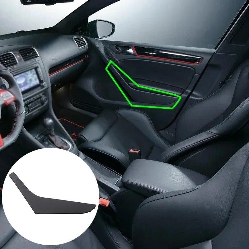 Интерьер автомобиля, передняя левая и правая дверная ручка, накладка, черная, автозапчасти для VW Golf MK6 2009 2010 2011 2012 2013 GTI