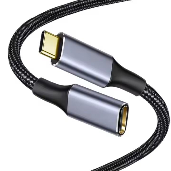 100W Quick Charging 5A USB C Extension Cable Male to Female 10Gbps Gen2 USB3.1 Data Cord