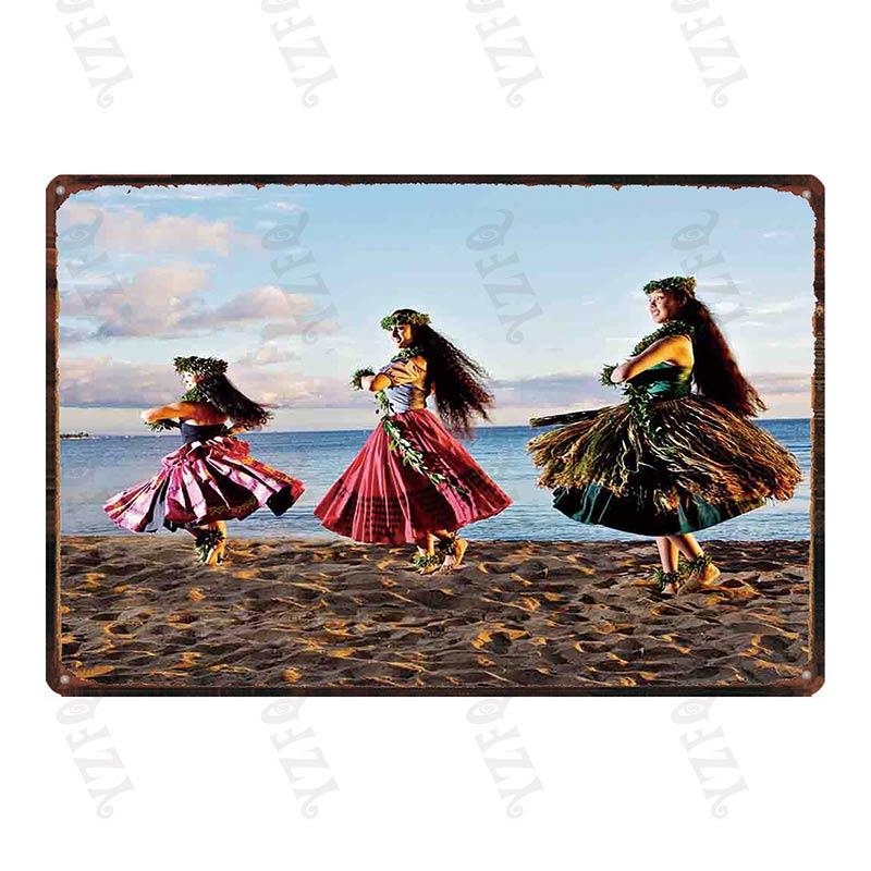 Aloha  Vintage Tin Sign Metal Plates For Wall Art Retro Home Living Room Decor Poster 30X20CM DU-4007A