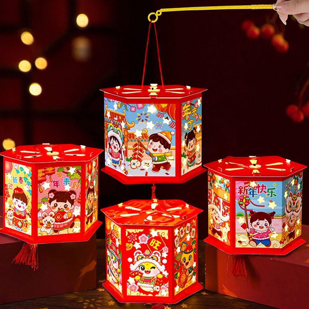 Cartoon 2025 Snake Year Portable Lantern Traditional Celebration Lantern  Home New Year Gift