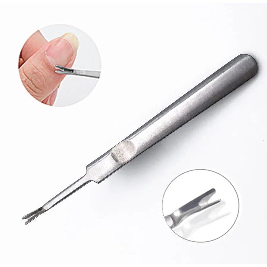 Средство для удаления кутикулы из нержавеющей стали, серебристый цвет, толкатель для кутикулы омертвевшей кожи, триммер, инструменты для педикюра, утолщенные вогнутые ручки, нож, маникюрные инструменты