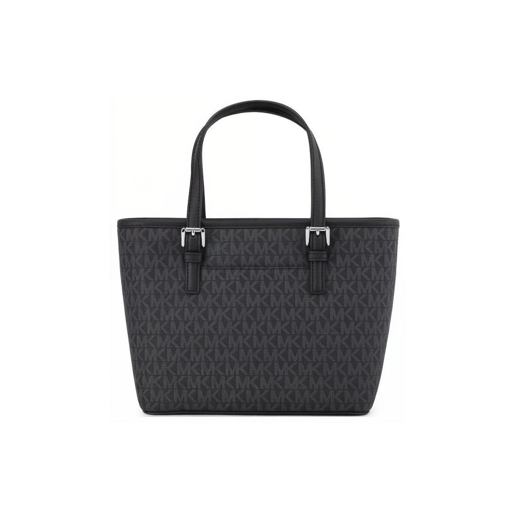 Michael Kors Сумка-тоут Jet Set с монограммой, винтаж, ПВХ, женская, черная 35T9STVT0B-BLACK