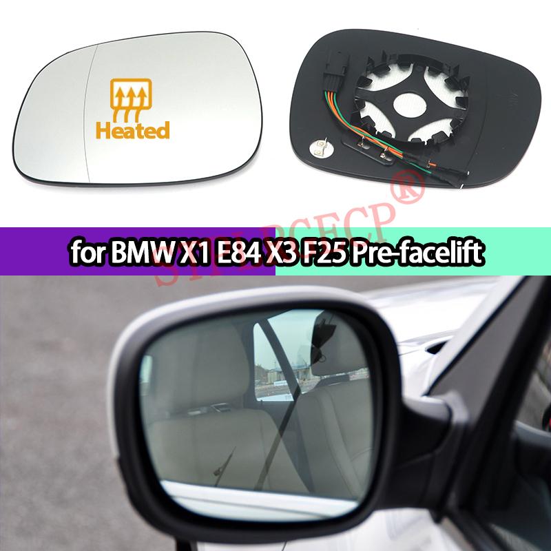 For BMW X1 E84 X3 F25 Pre-facelift Driver Passenger Side Left Right Side Door Wing Mirror Glass Heated Rear View Plate LH RH